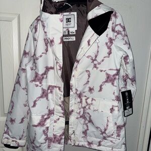 DC Jacket in White with Pink Marble Accents